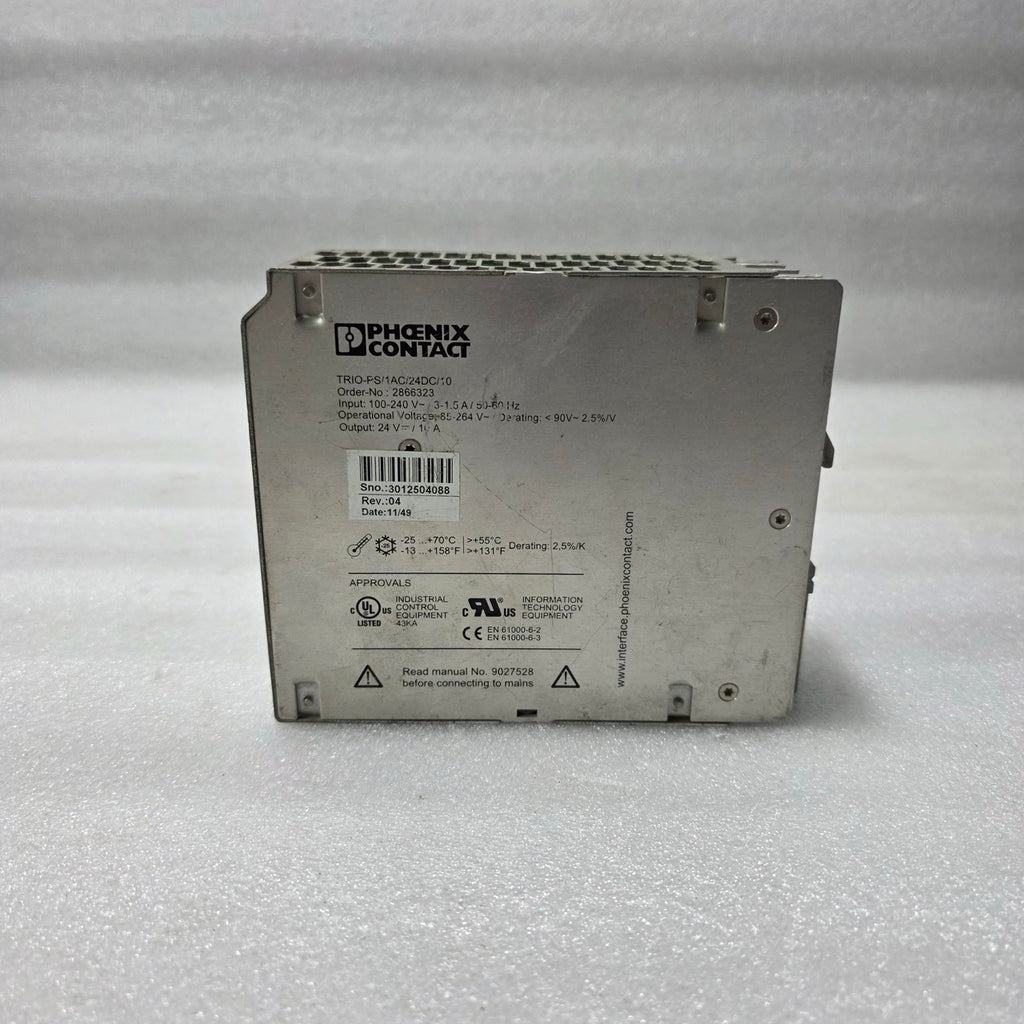 PHOENIX CONTACT TRIO‑PS/1AC/24DC/10 POWER SUPPLY 2866323 24 V 10 A