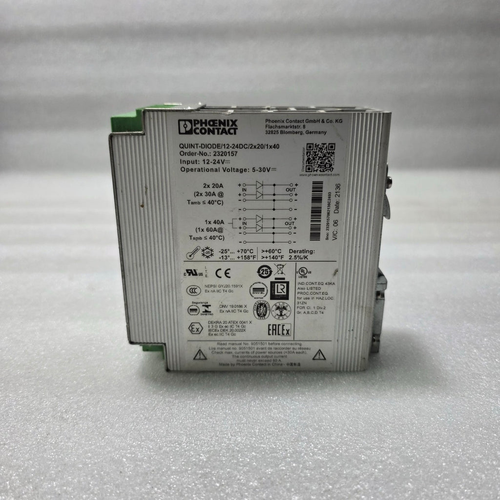 PHOENIX CONTACT QUINT-DIODE 12-24 V DC/2X20/1X40 POWER DIODE MODULE