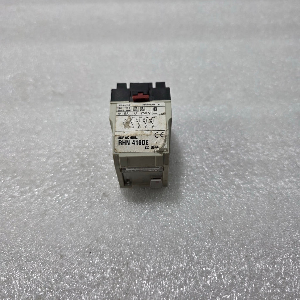TELEMECANIQUE RHN 416DE INDUSTRIAL PLUG-IN CONTROL RELAY — 48 V AC COIL, 4PDT, 5
