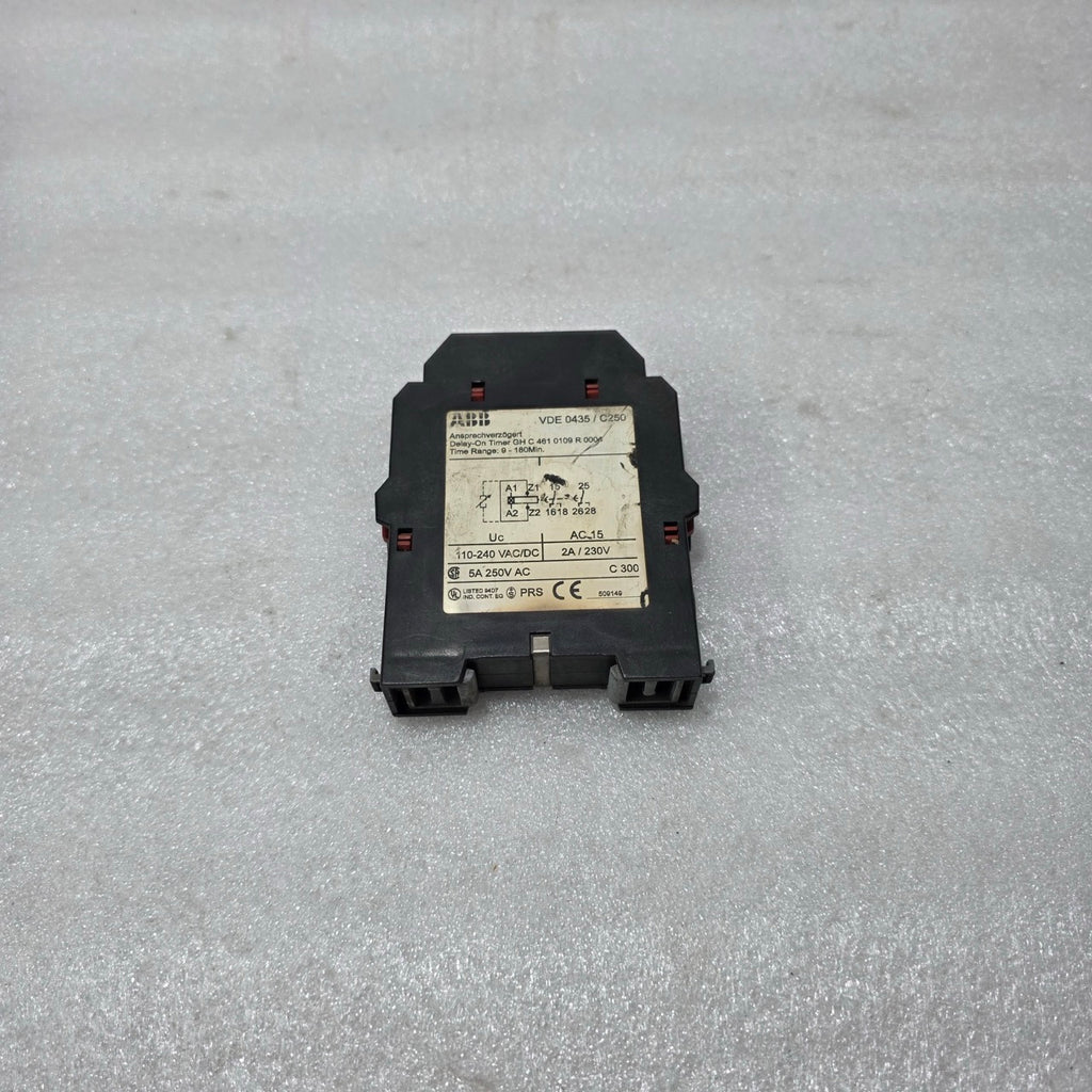 ABB C461 GHC4610109R0004 DELAY-ON TIMER RELAY 9–180 MIN 110–240V AC/DC