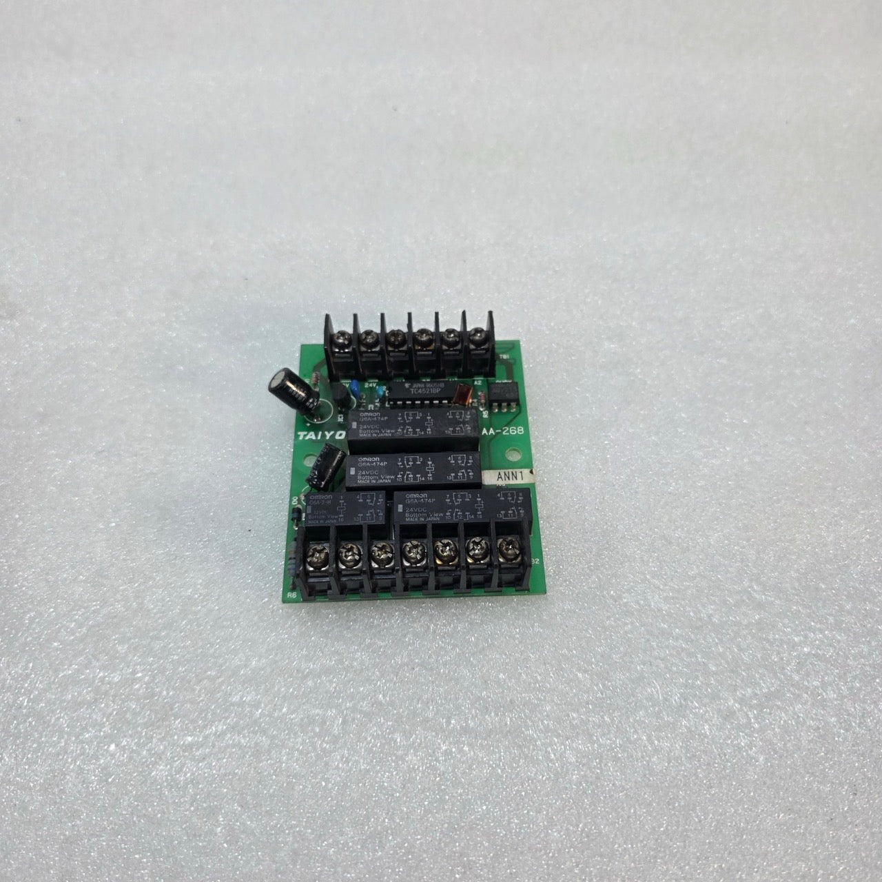 TAIYO AA-268 PCB ASSEMBLY WITH OMRON G6A-474P 24VDC SIGNAL RELAYS (MADE IN JAPAN