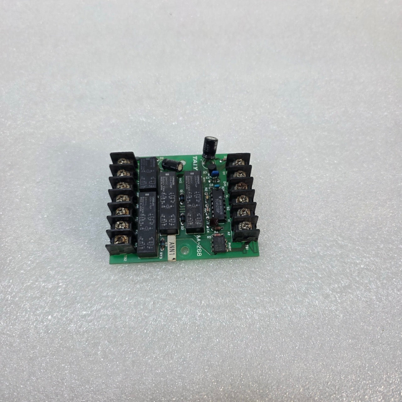 TAIYO AA-268 PCB ASSEMBLY WITH OMRON G6A-474P 24VDC SIGNAL RELAYS (MADE IN JAPAN