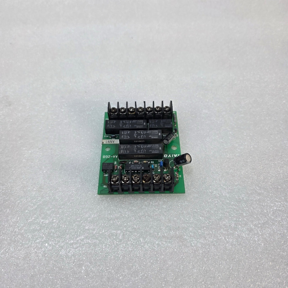 TAIYO AA-268 PCB ASSEMBLY WITH OMRON G6A-474P 24VDC SIGNAL RELAYS (MADE IN JAPAN