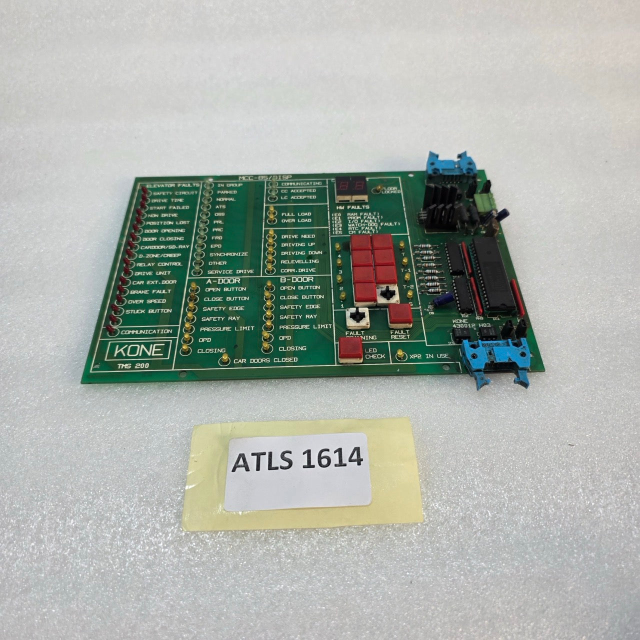 KONE MCC-85/DISP DISPLAY PCB FOR TMS 200 SYSTEM 430015G01