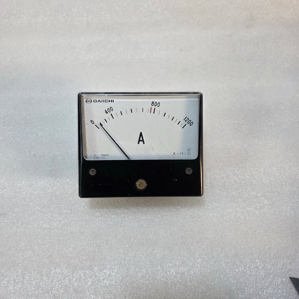DAIICHI LSK-12C ANALOG AMMETER 0–1200A PANEL METER, CT 1200/5A, CLASS 1.5