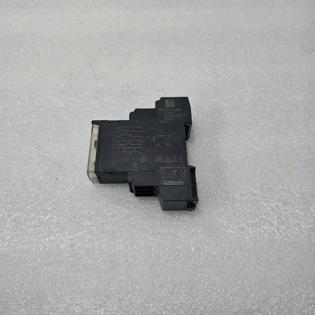 TELEMECANIQUE RE22R1CMR MULTIFUNCTION TIME RELAY, 0.05S–300H, 24–240V AC/DC, 8A
