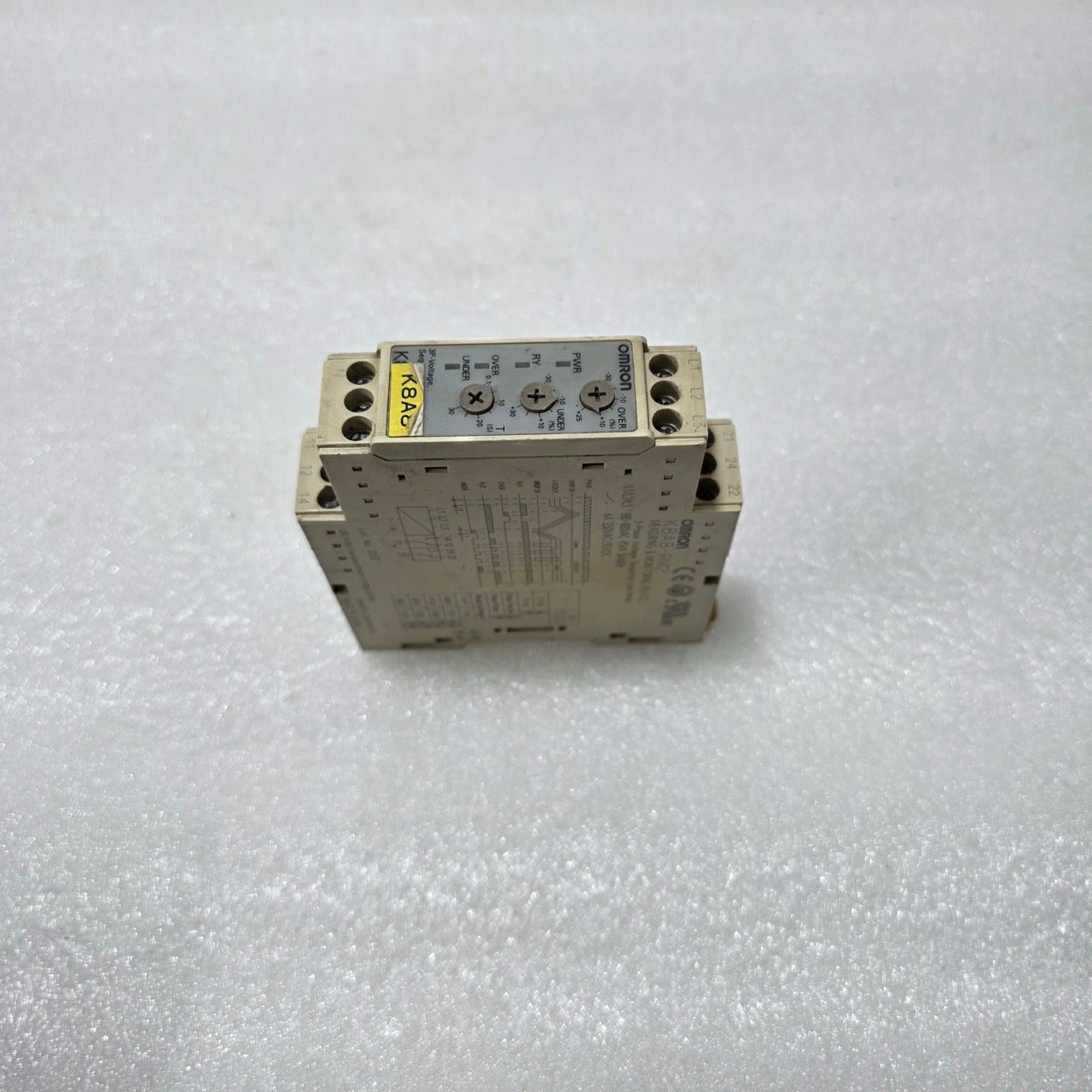 OMRON K8AB-PM2 3-PHASE VOLTAGE MONITORING RELAY, PHASE SEQUENCE & LOSS, 380–480V