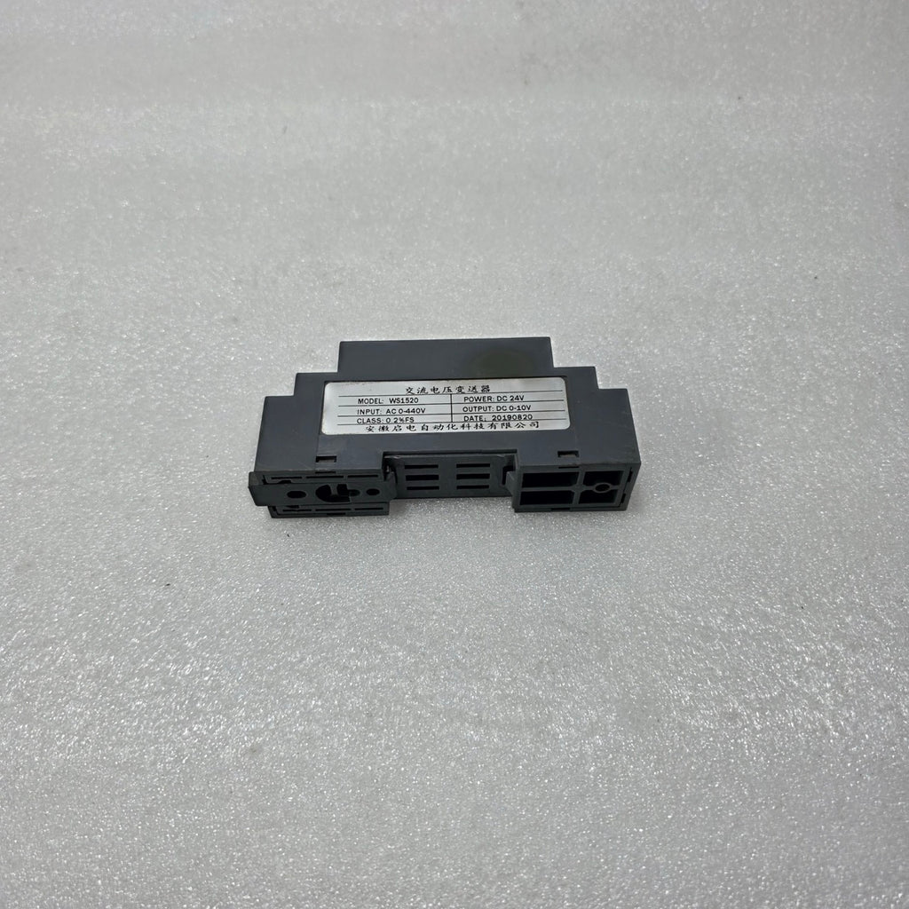 ANHUI QIDIAN WS1520 AC VOLTAGE TRANSDUCER 0–440VAC INPUT, 0–10VDC OUTPUT, 24VDC