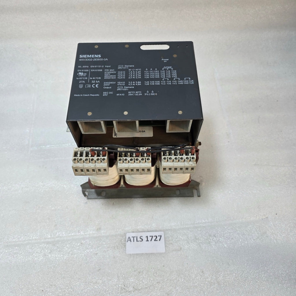 SIEMENS 4AV3302-2EB00-0A INDUSTRIAL POWER SUPPLY TRANSFORMER | 3-PHASE 200–575VA