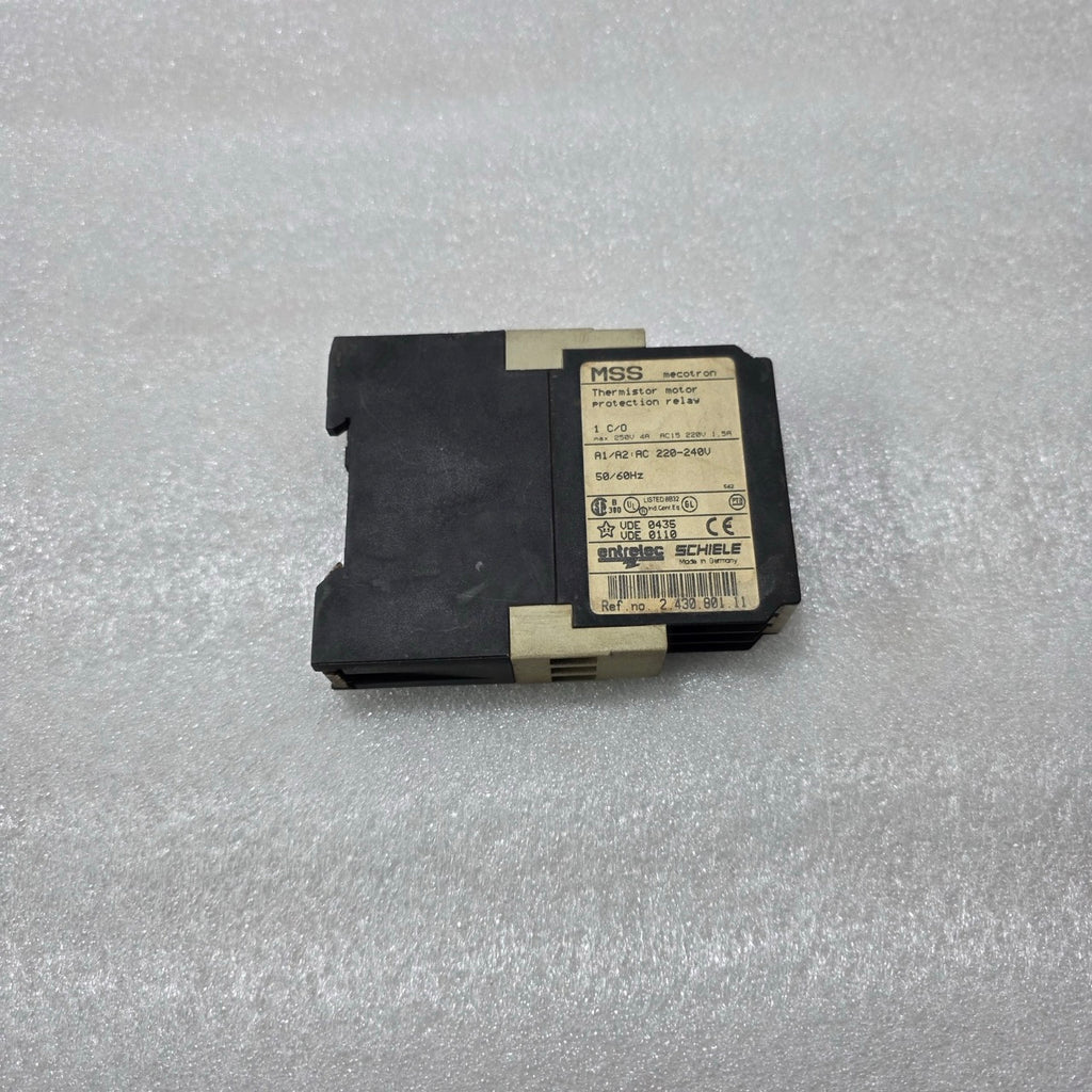 ENTRELEC SCHIELE MSS MECOTRON THERMISTOR MOTOR PROTECTION RELAY 2.430.801.11 220