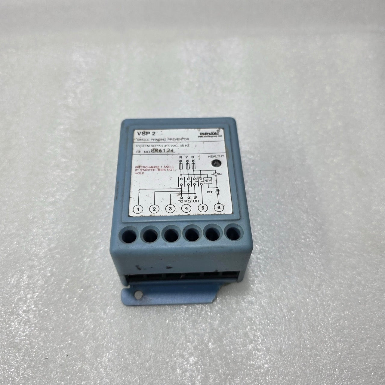 MINILEC VSP-2 SINGLE PHASING PREVENTOR RELAY 415V AC 50HZ THREE PHASE PROTECTION