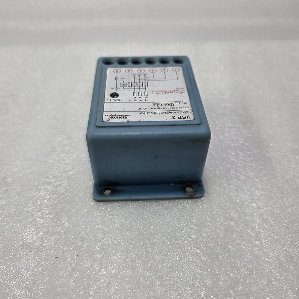MINILEC VSP-2 SINGLE PHASING PREVENTOR RELAY 415V AC 50HZ THREE PHASE PROTECTION