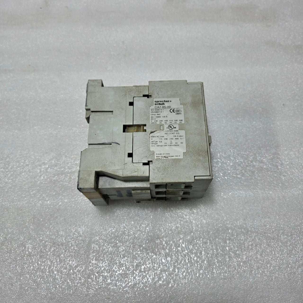 SPRECHER + SCHUH CA7-85-00 CONTACTOR 100A AC-3 45KW 690V IEC INDUSTRIAL CONTACTO