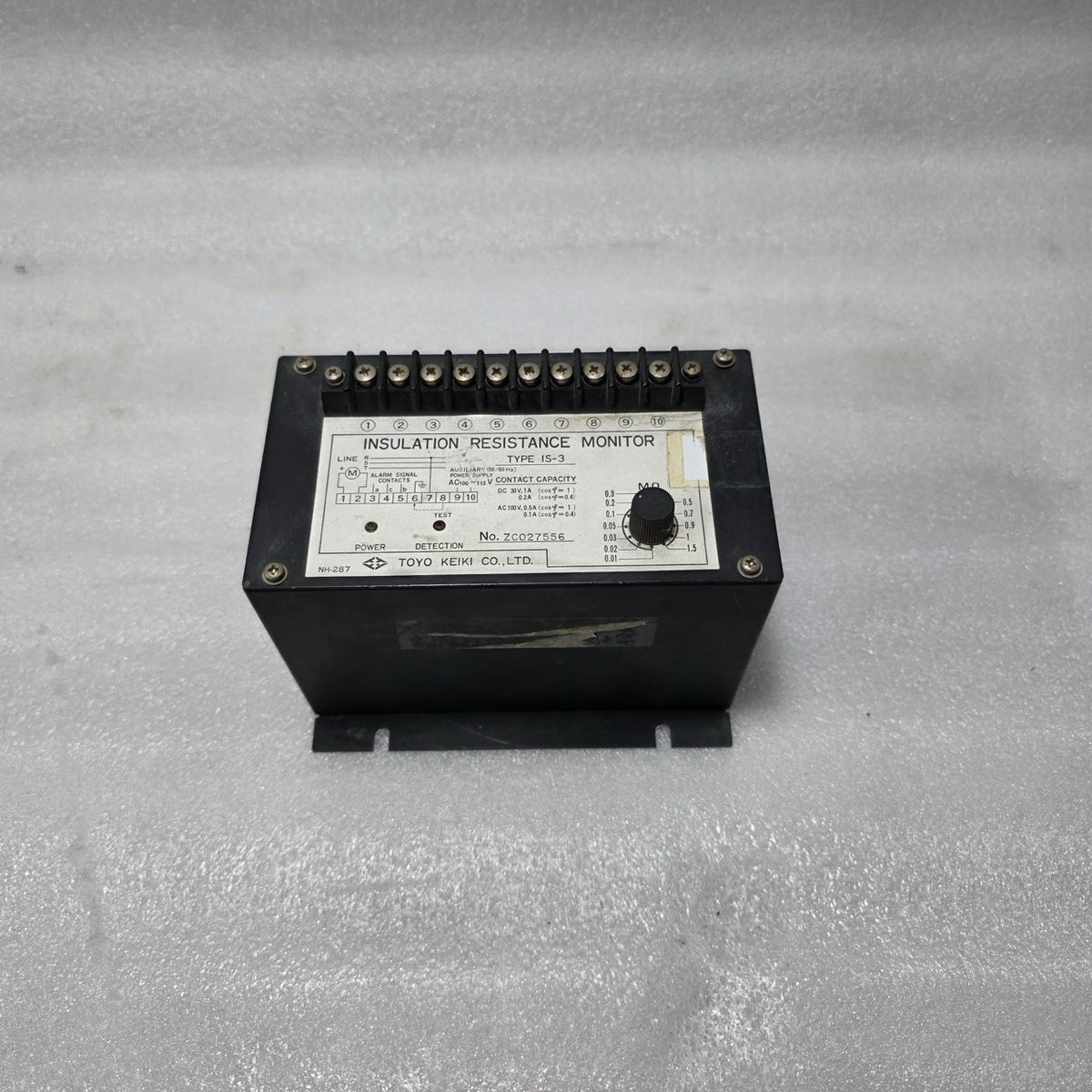 TOYO KEIKI IS-3 INSULATION RESISTANCE MONITOR | ADJUSTABLE 0.01–1.5 MΩ