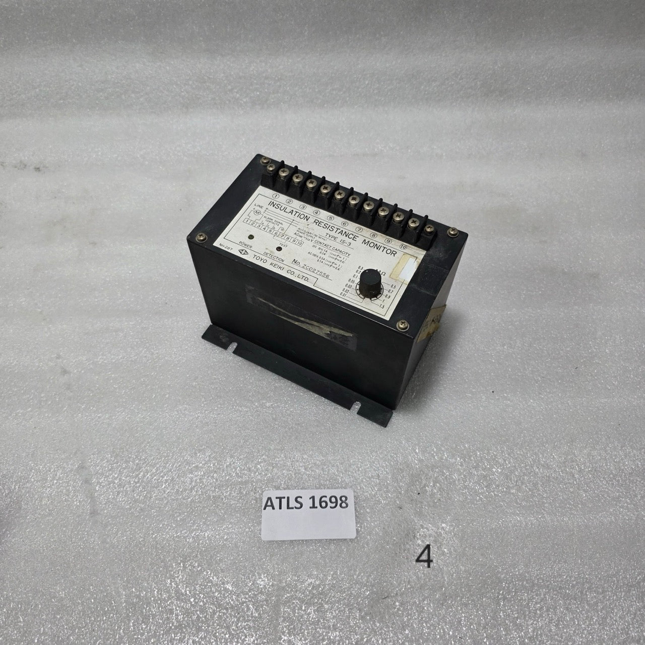 TOYO KEIKI IS-3 INSULATION RESISTANCE MONITOR | ADJUSTABLE 0.01–1.5 MΩ