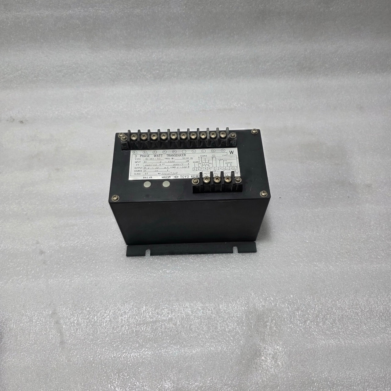 TOYO KEIKI EG-3AT-SD 3 PHASE WATT TRANSDUCER | PT 460/115V | CT 6000/5A | 4–20 M