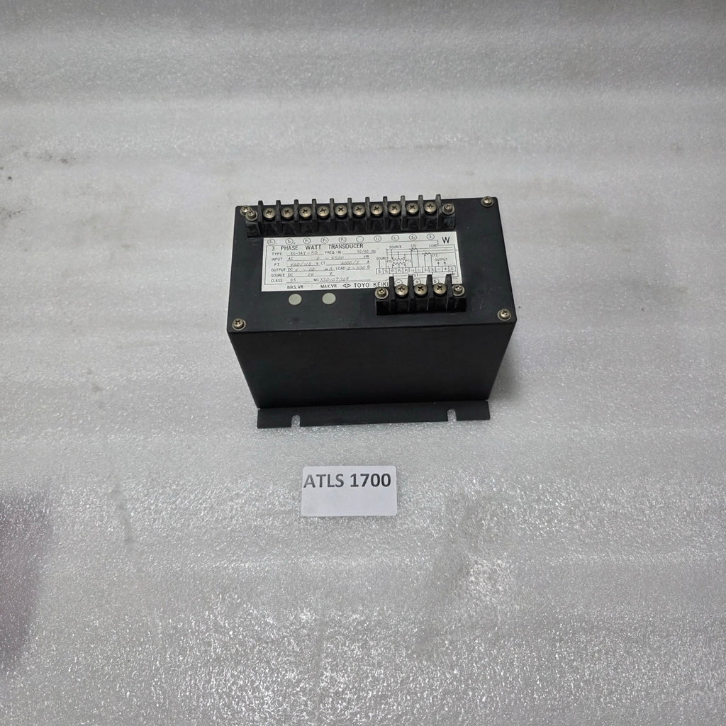 TOYO KEIKI EG-3AT-SD 3 PHASE WATT TRANSDUCER | PT 460/115V | CT 6000/5A | 4–20 M