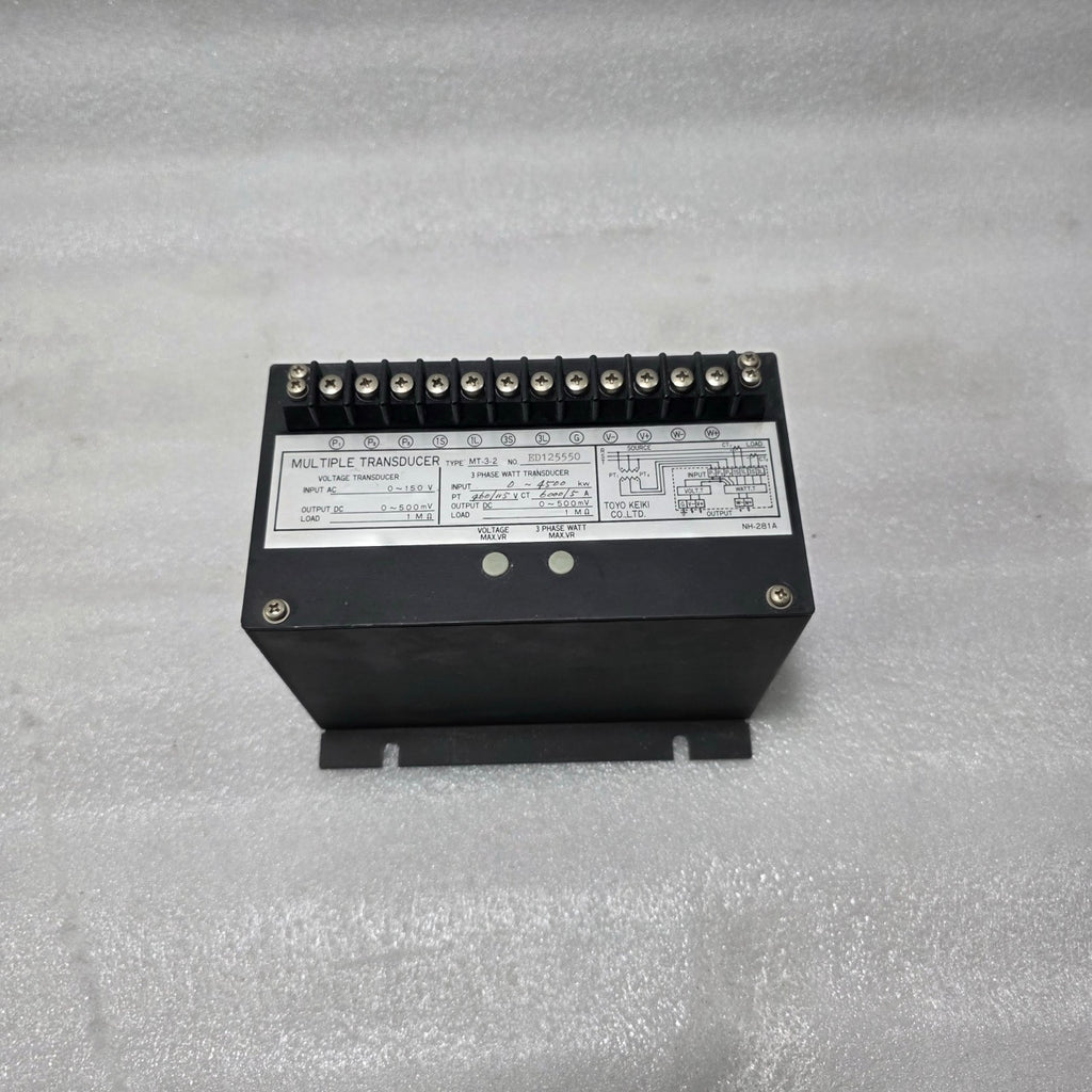 TOYO KEIKI MT-3-2 MULTIPLE TRANSDUCER | 3 PHASE WATT & VOLTAGE TRANSDUCER | PT 4