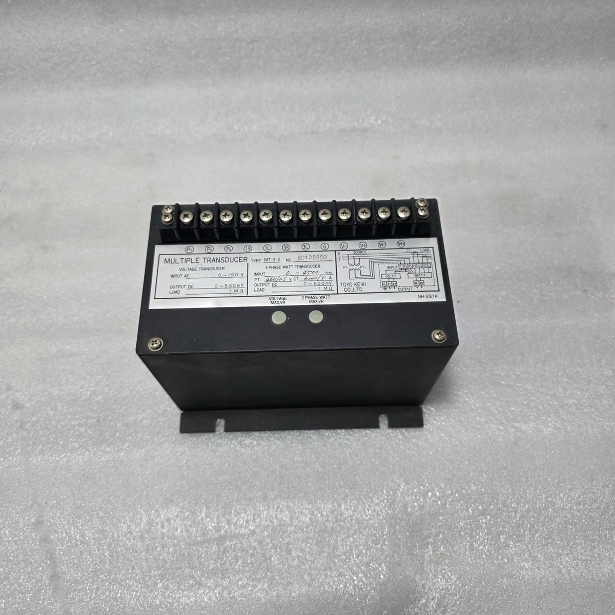 TOYO KEIKI MT-3-2 MULTIPLE TRANSDUCER | 3 PHASE WATT & VOLTAGE TRANSDUCER | PT 4