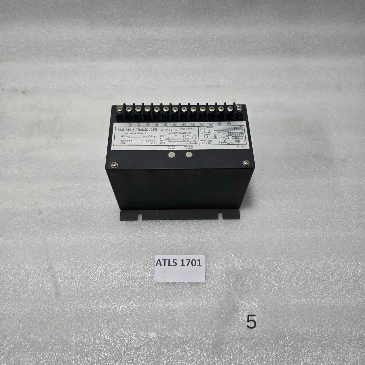 TOYO KEIKI MT-3-2 MULTIPLE TRANSDUCER | 3 PHASE WATT & VOLTAGE TRANSDUCER | PT 4
