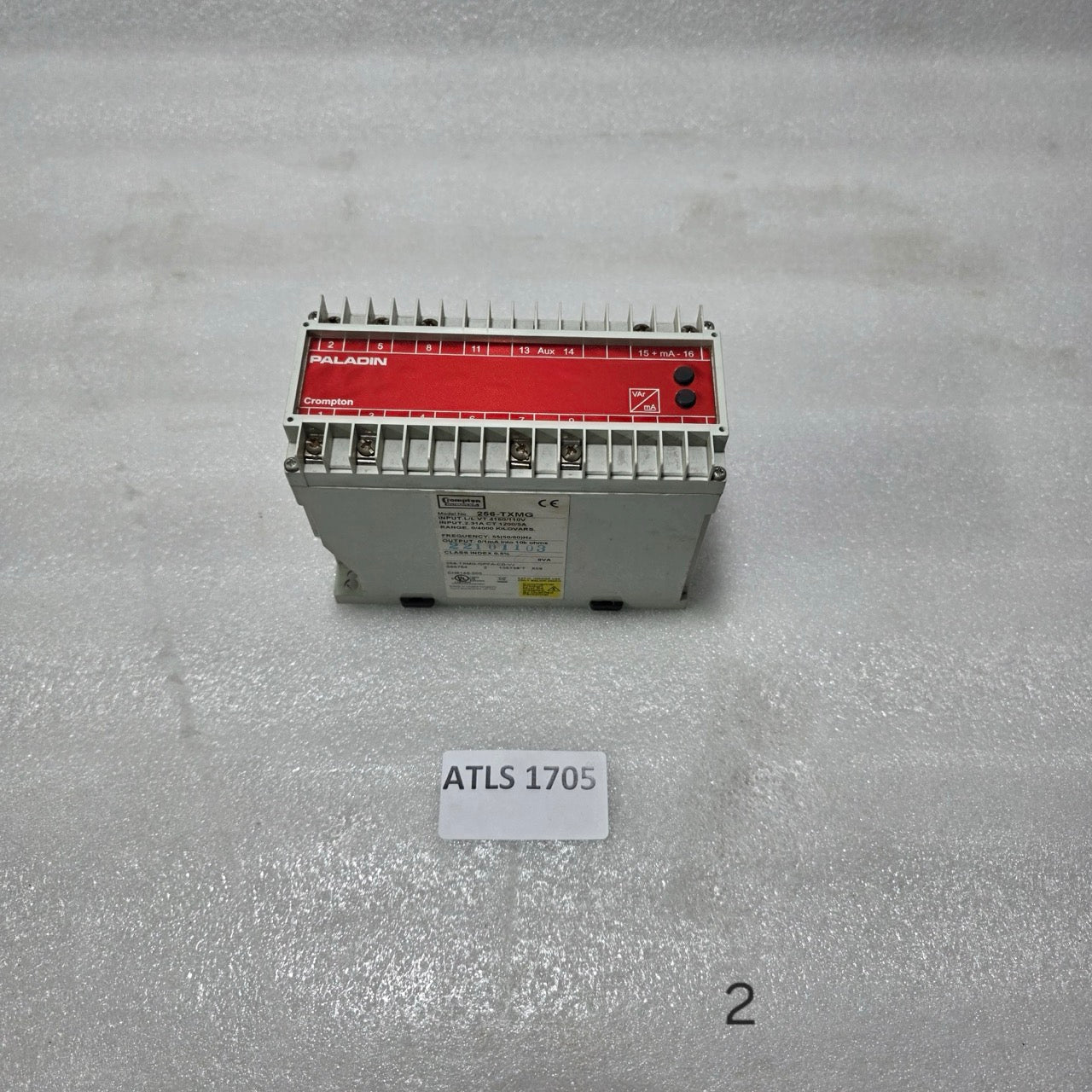 CROMPTON INSTRUMENTS 256-TXMG POWER TRANSDUCER – 4160/110V VT, 1200/5A CT, 0–400