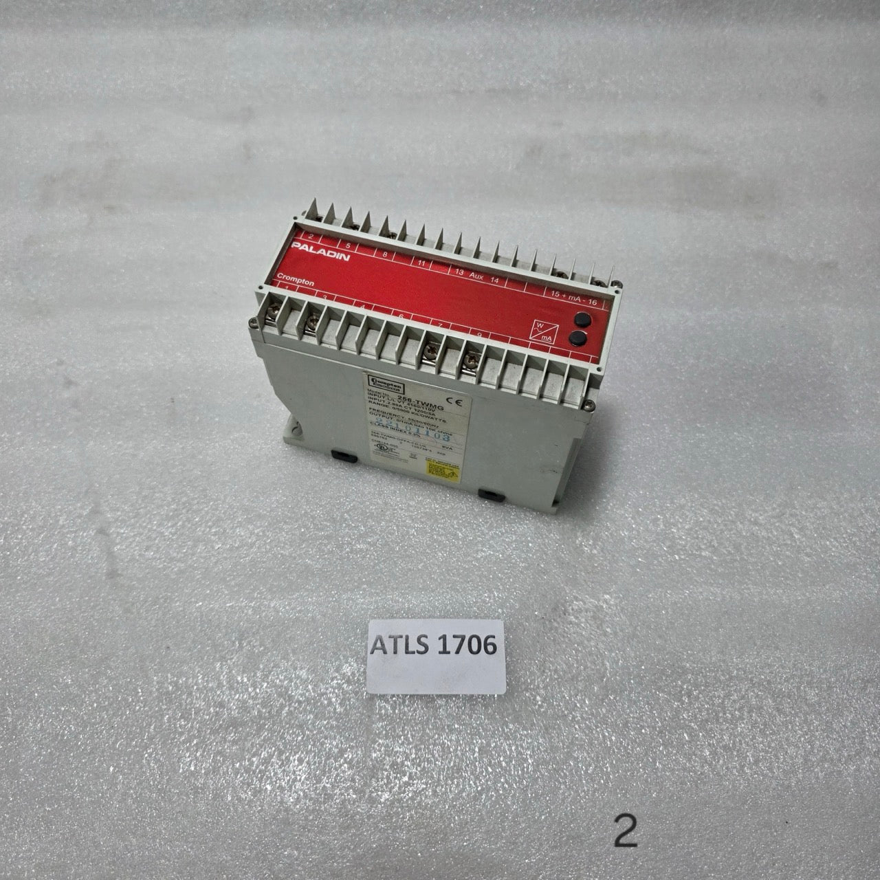 CROMPTON INSTRUMENTS 256-TWMG POWER TRANSDUCER – 4160/110V VT, 1200/5A CT, 0–500