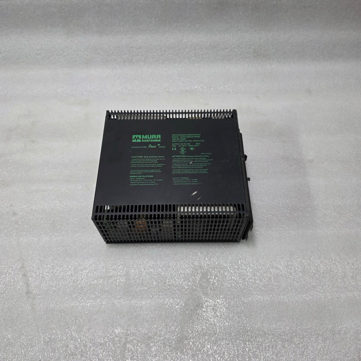MURR ELEKTRONIK MCS20 230/24 SINGLE PHASE SWITCH MODE POWER SUPPLY 85087 – 24V