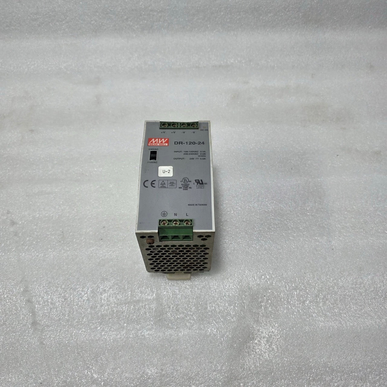 MEAN WELL DR-120-24 INDUSTRIAL DIN RAIL POWER SUPPLY 24V DC 5A – INPUT 100-240VA