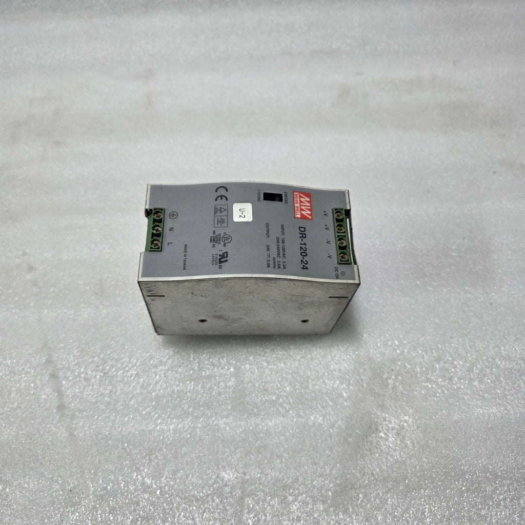 MEAN WELL DR-120-24 INDUSTRIAL DIN RAIL POWER SUPPLY 24V DC 5A – INPUT 100-240VA