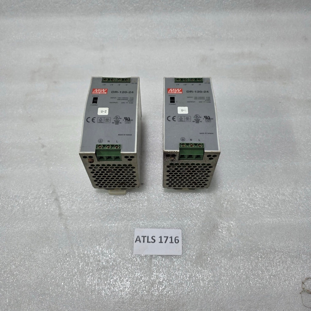 MEAN WELL DR-120-24 INDUSTRIAL DIN RAIL POWER SUPPLY 24V DC 5A – INPUT 100-240VA