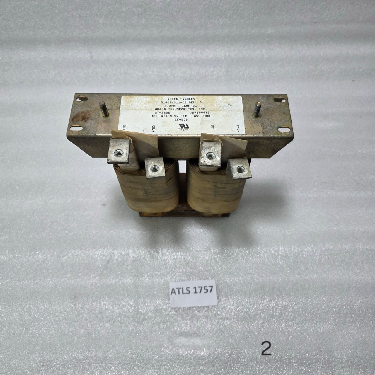 ALLEN DC REACTOR / CHOKE – 21803-011-02 REV. D, 320 ΜH, 160 A DC
