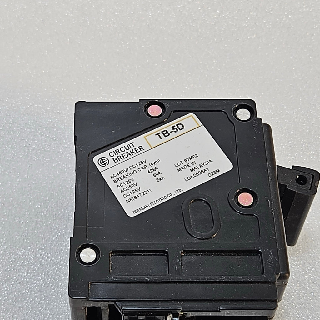 TERASAKI TB-5D 2-POLE CIRCUIT BREAKER 20A AC/DC 480V MADE IN MALAYSIA