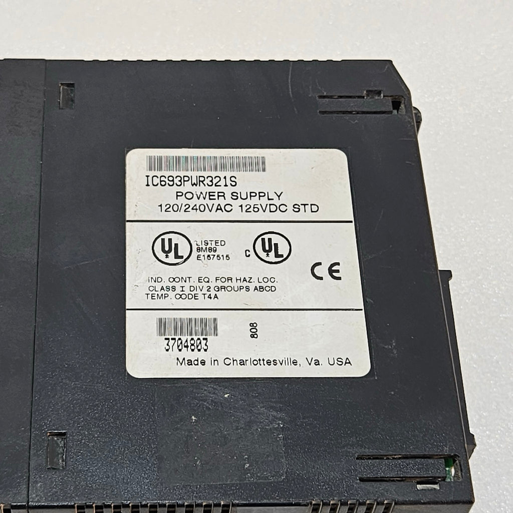 GE FANUC IC693PWR321S PLC POWER SUPPLY MODULE 120/240VAC 125VDC STD MADE IN USA