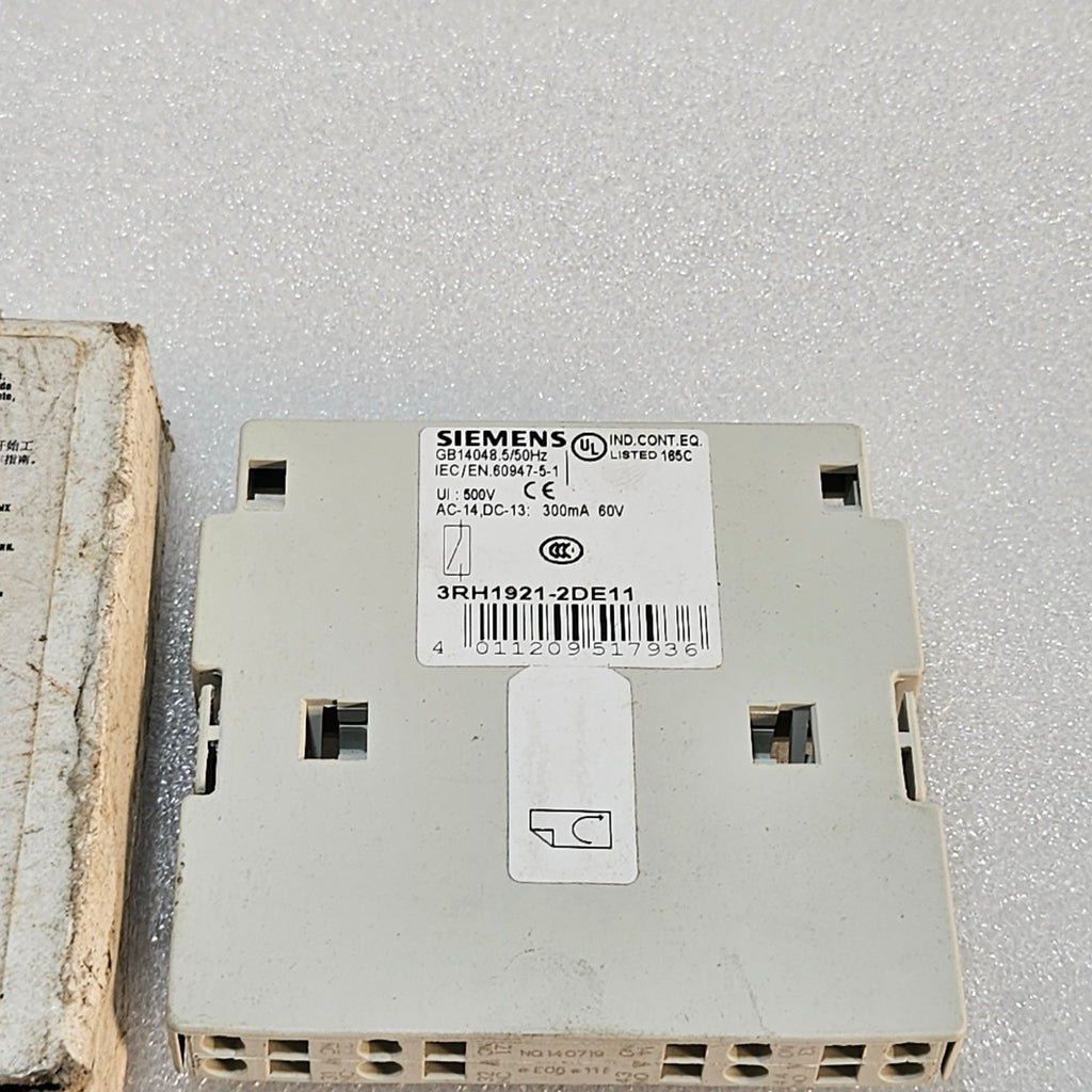 SIEMENS 3RH1921-2DE11 AUXILIARY CONTACT BLOCK 1NO 1NC MADE IN TURKEY