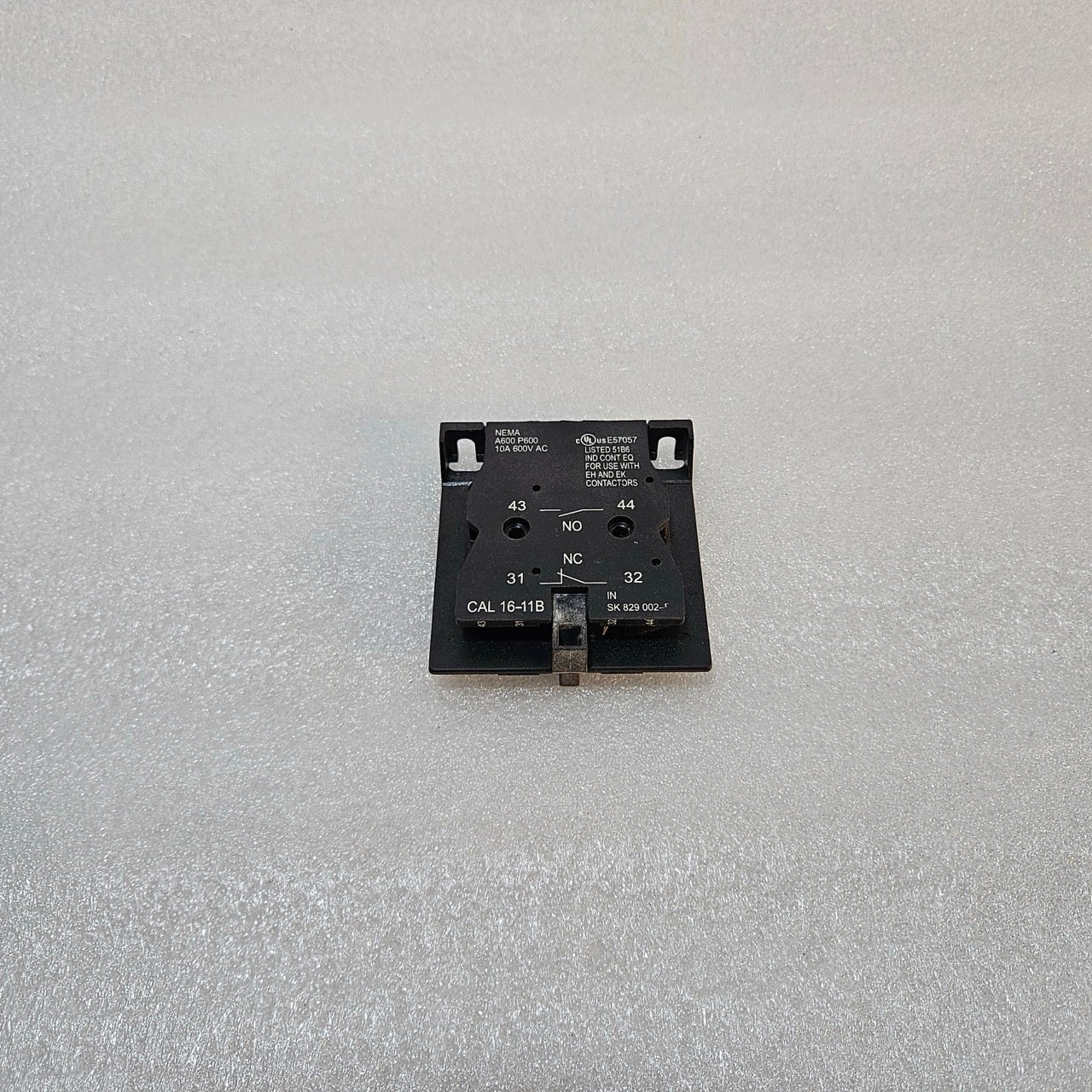 ABB CAL 16-11B AUXILIARY CONTACT BLOCK 1NO 1NC 10A 600VAC NEMA