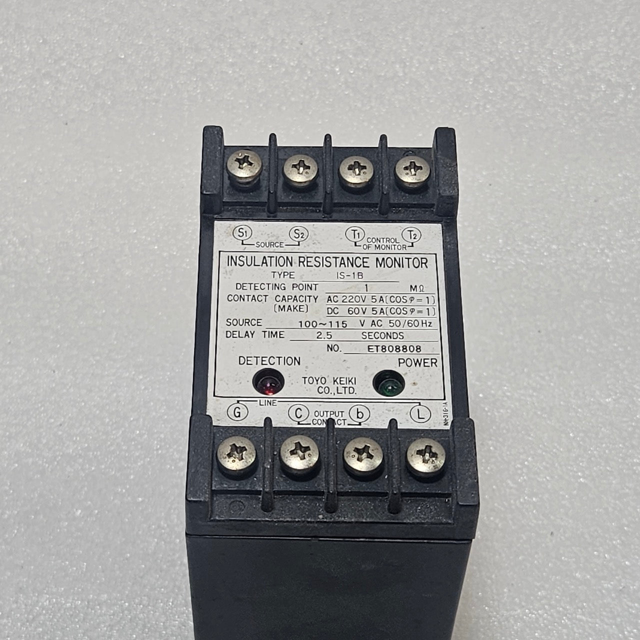 TOYO KEIKI IS-1B INSULATION RESISTANCE MONITOR 100–115VAC 1MΩ