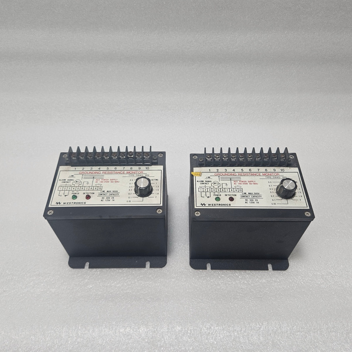 WESTRONICS SBAG-202 GROUNDING RESISTANCE MONITOR AC 180–250V 500V LINE