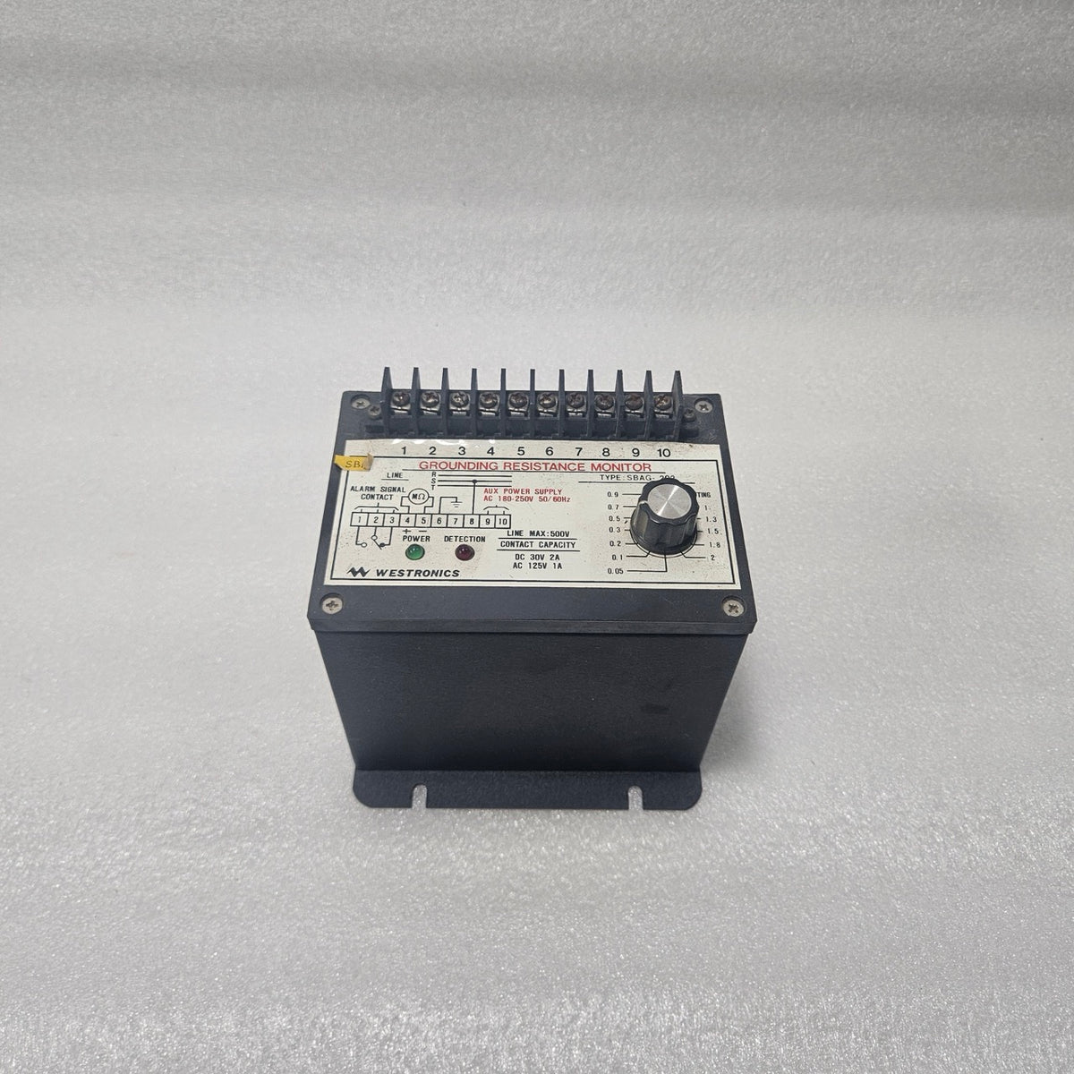 WESTRONICS SBAG-202 GROUNDING RESISTANCE MONITOR AC 180–250V 500V LINE