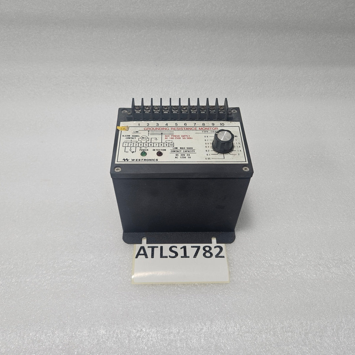 WESTRONICS SBAG-202 GROUNDING RESISTANCE MONITOR AC 180–250V 500V LINE