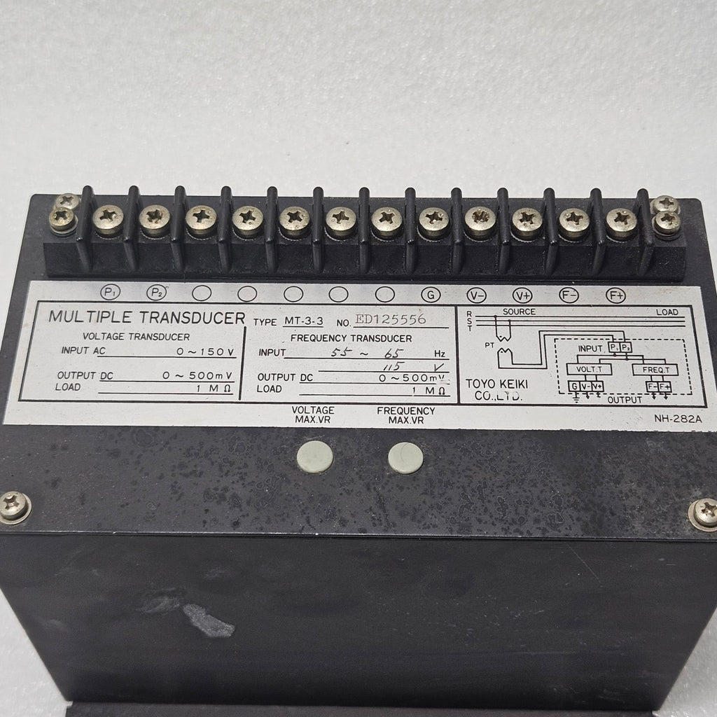 TOYO KEIKI MT-3-3 MULTIPLE TRANSDUCER VOLTAGE & FREQUENCY 0–150VAC 55–65HZ