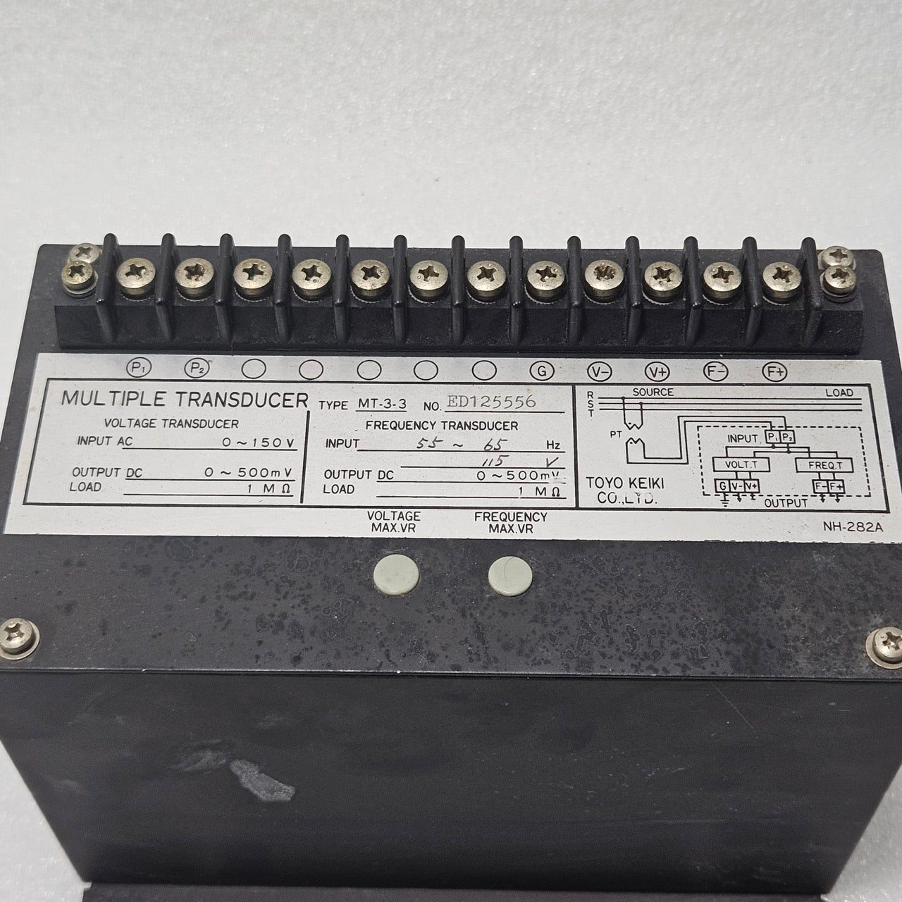 TOYO KEIKI MT-3-3 MULTIPLE TRANSDUCER VOLTAGE & FREQUENCY 0–150VAC 55–65HZ