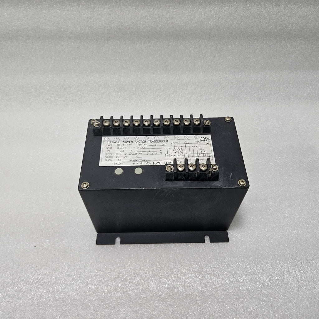 TOYO KEIKI NG-3T-SD 3-PHASE POWER FACTOR TRANSDUCER DC 4–12–20MA 60HZ