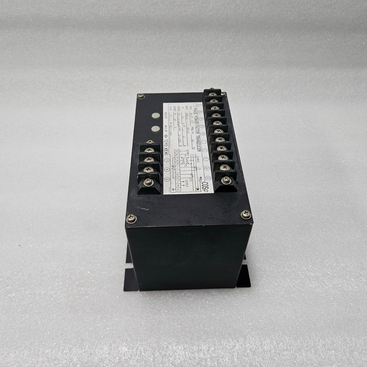 TOYO KEIKI NG-3T-SD 3-PHASE POWER FACTOR TRANSDUCER DC 4–12–20MA 60HZ