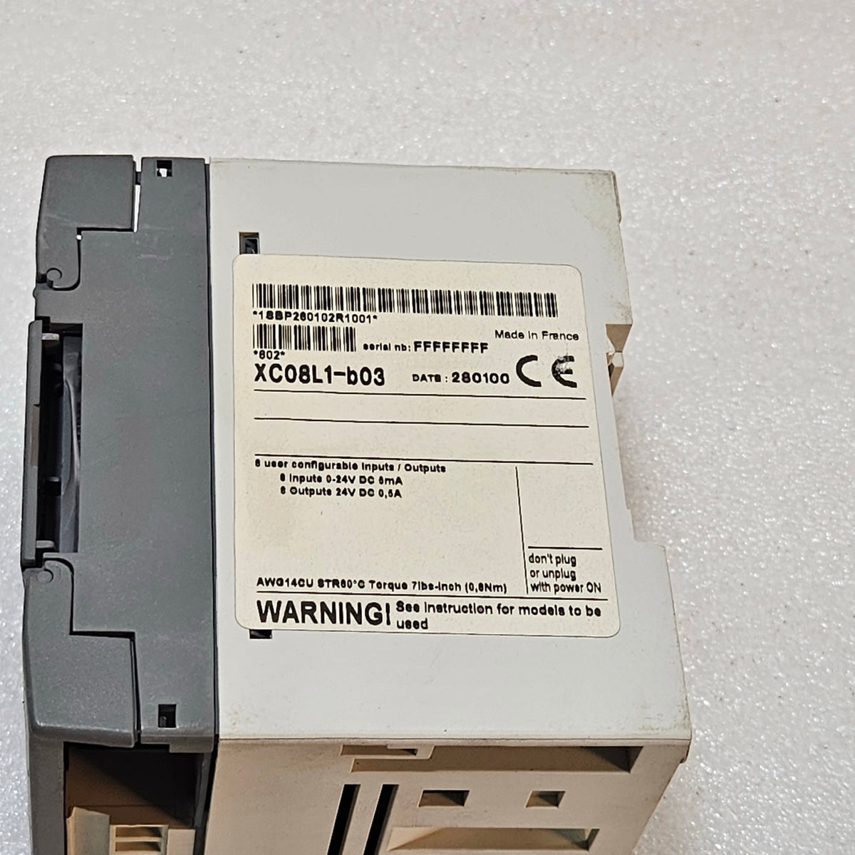 ABB XC08L1-B03 USER CONFIGURABLE INPUT OUTPUT MODULE | 24V DC | MADE IN FRANCE