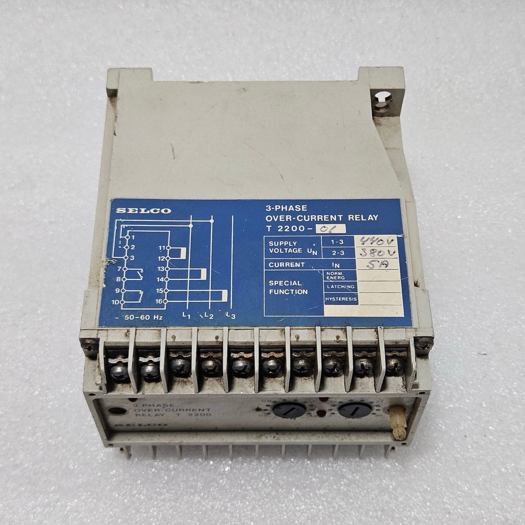 SELCO T2200-06 3-PHASE OVERCURRENT RELAY | 5A | 380 / 440V AC