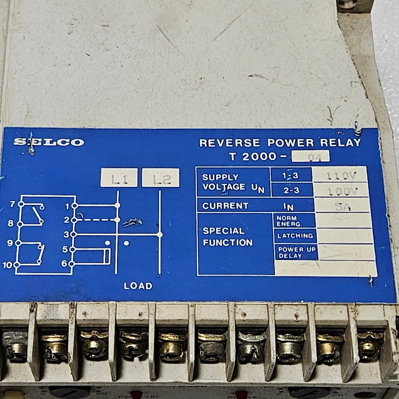 SELCO T2000-04 REVERSE POWER RELAY | 5A | 100 / 110V AC