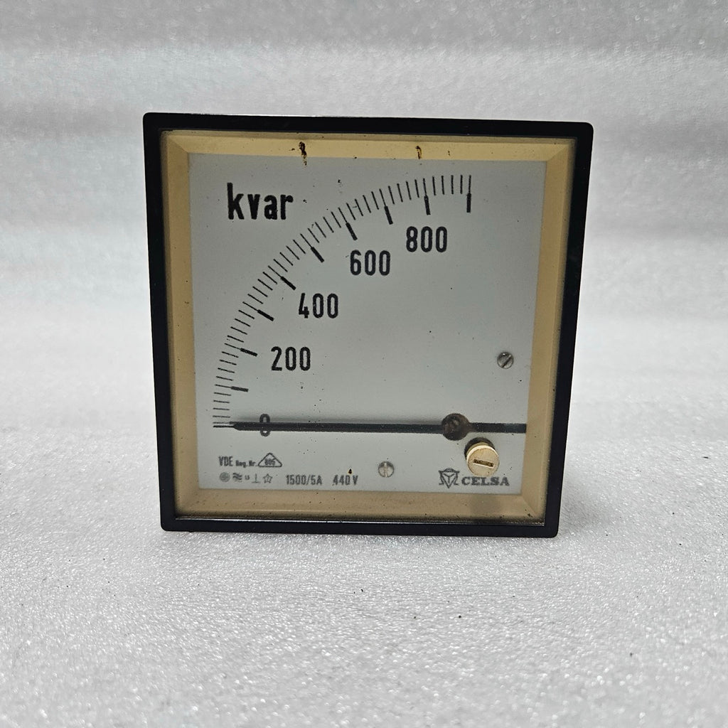 CELSA ANALOG KVAR METER 0–800 KVAR PANEL MOUNT 1500/5A 440V