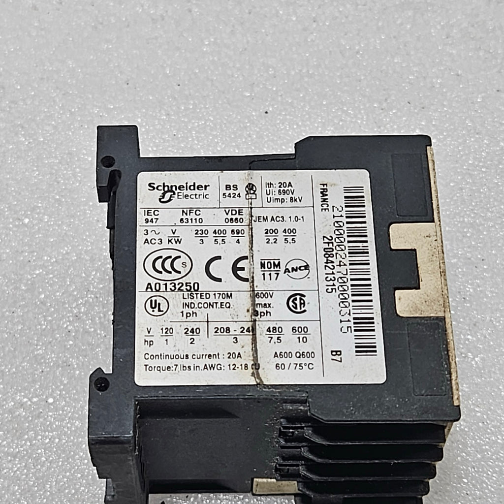 TELEMECANIQUE LC1K12 CONTACTOR 24V AC COIL 12A