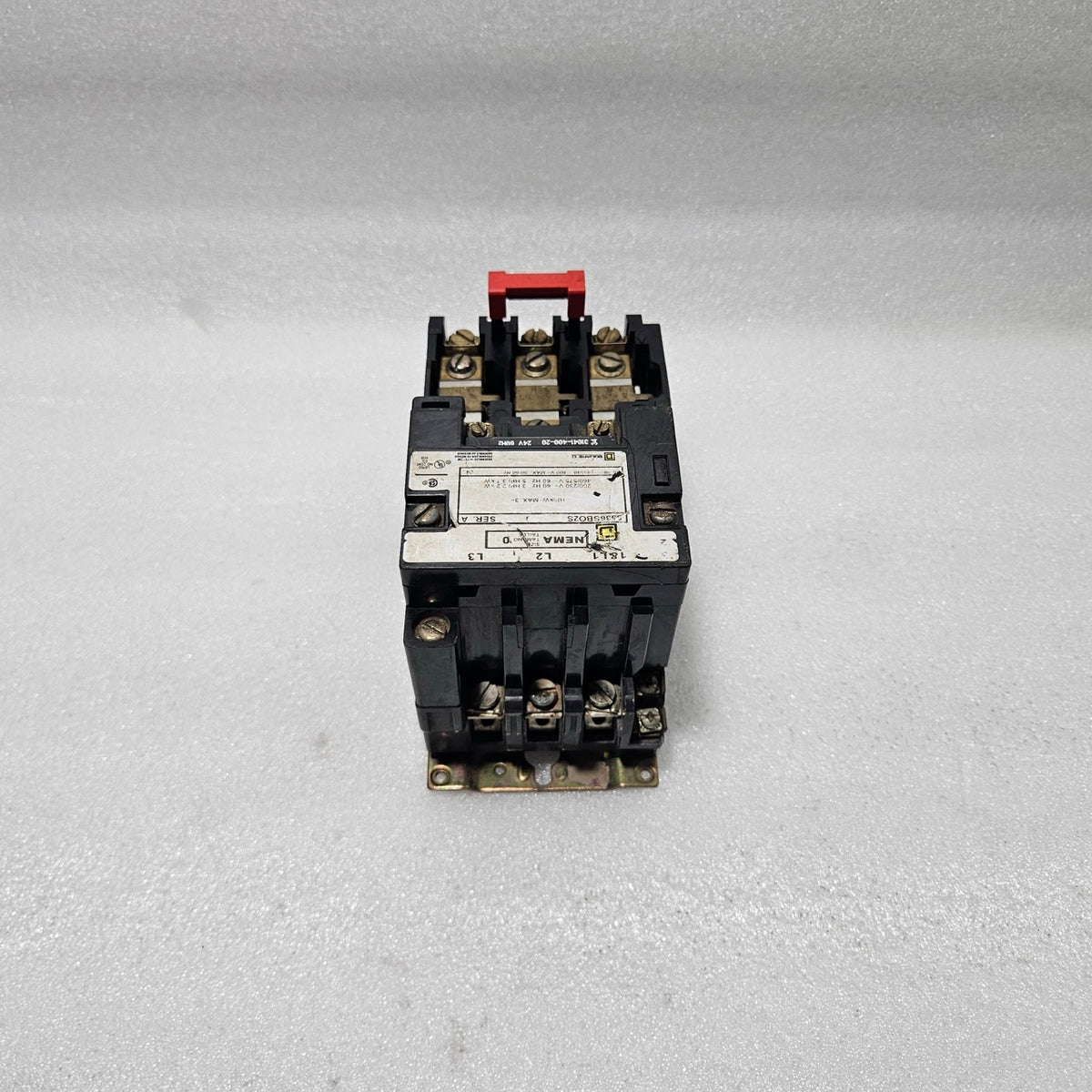 SQUARE D NEMA SIZE 0 MOTOR STARTER 8536 SBO2S (SERIES A)