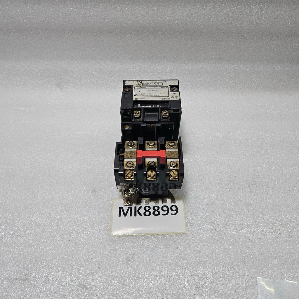 SQUARE D NEMA SIZE 0 MOTOR STARTER 8536 SBO2S (SERIES A)